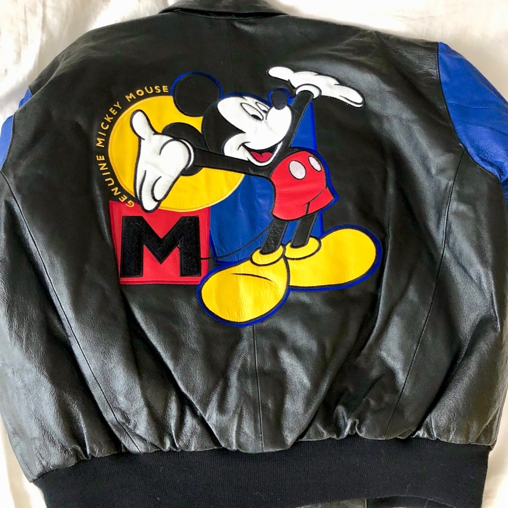 Vintage Leather Mickey Mouse Varsity Jacket